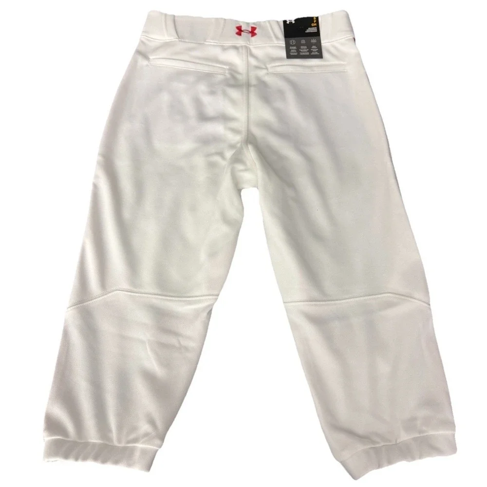 Under‎ Armour Baseball Pants Mens S Small White Red Gameday Vanish Piped Knicker